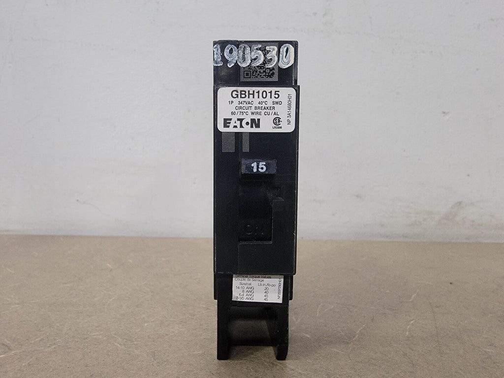 EATON 15 Amp, 1 Pole, 347 Volt Circuit Breaker GBH1015