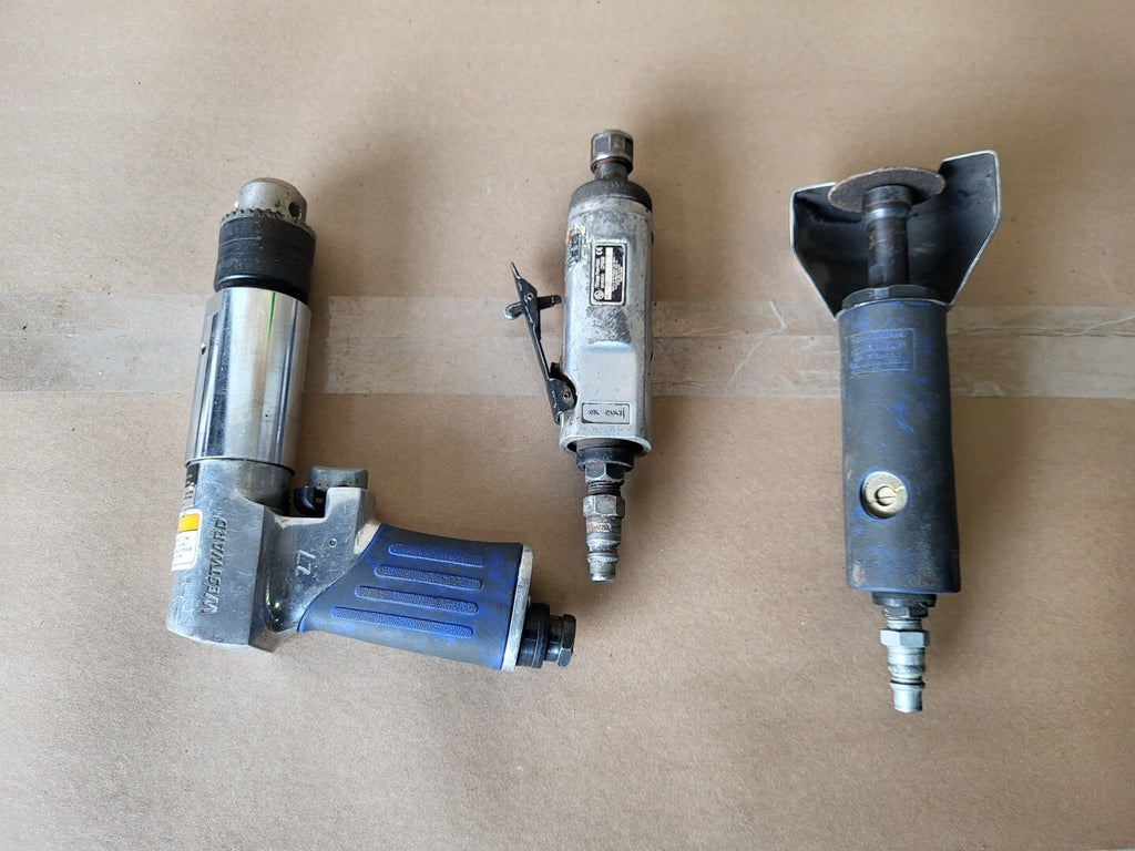 WESTWARD Reversible Air Drill 5ZL26A w/ Grinder CP860 and Cut-off Wheel ATC3