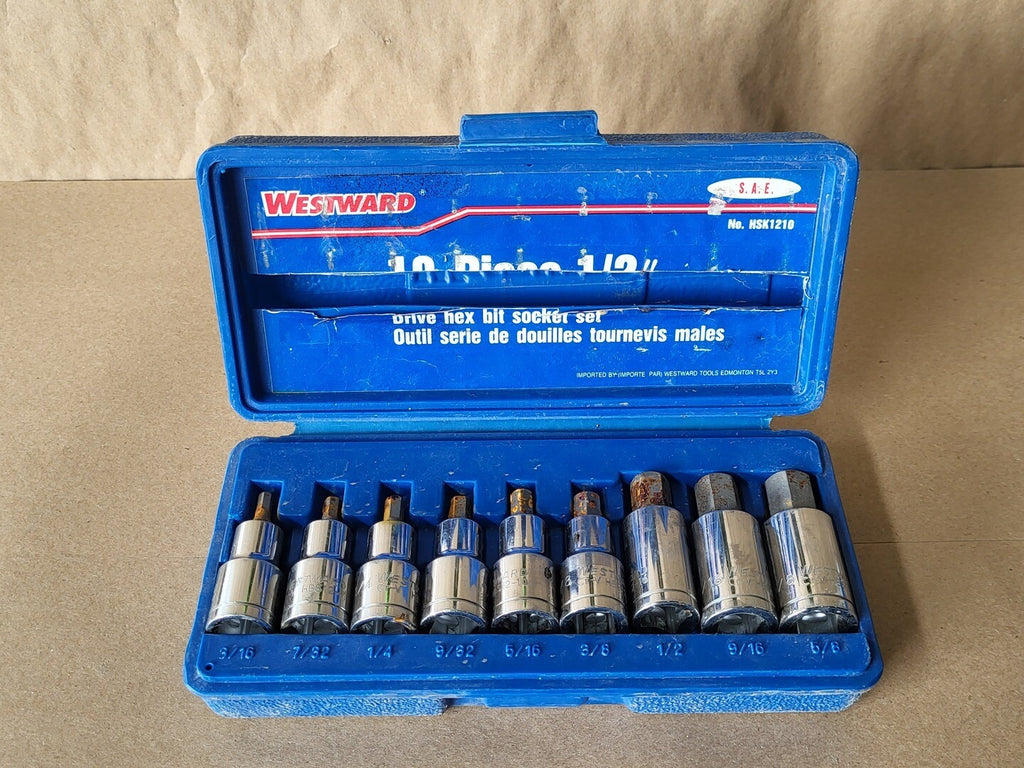 WESTWARD 10 Piece - 1/2" Drive Hex Bit Socket Set HSK1210