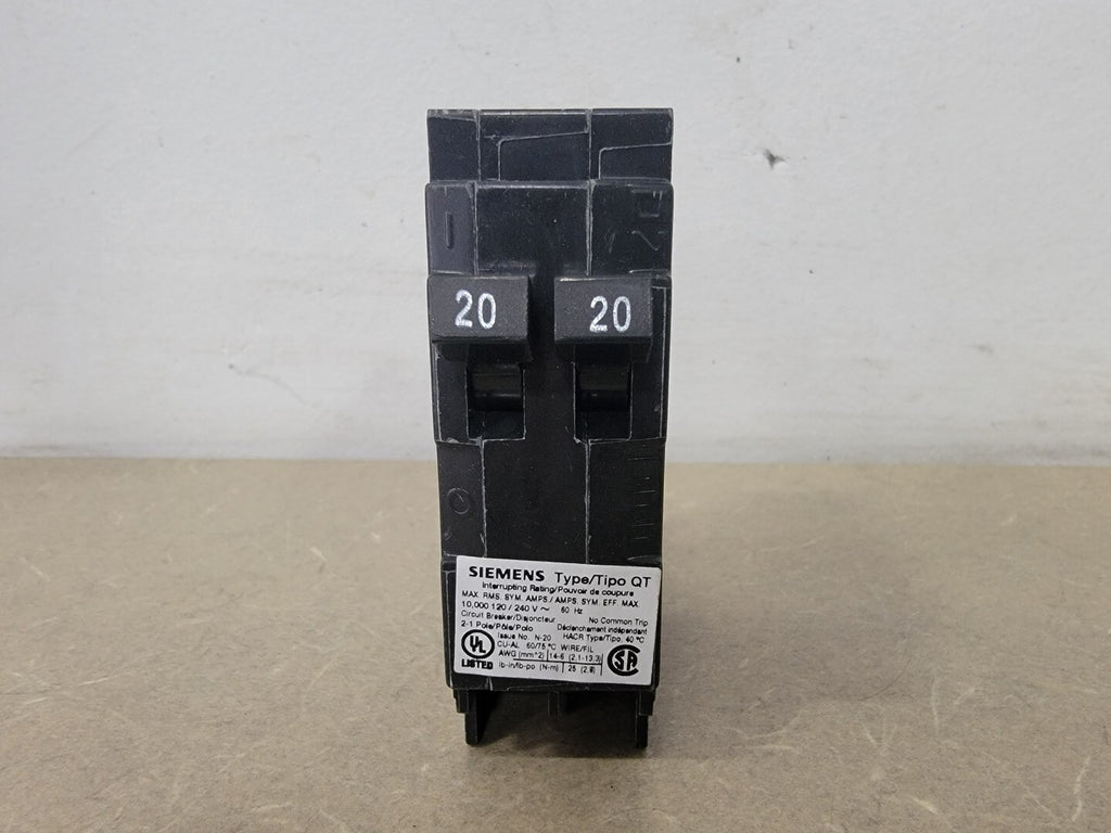 SIEMENS 20 Amp, 2 Pole, 120/240 Volts Circuit Breaker Q2020NC