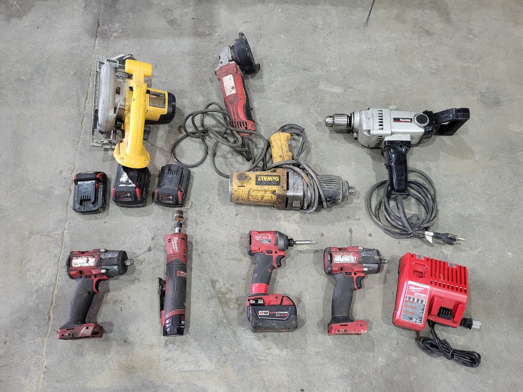 Impact Driver, Impact Wrench, Grinder, Drill, Circular Saw (Set of 6)