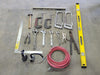Assorted  Hand Tools, C-Clamp, Wrench, Hacksaw, L-Square, Level Bar,  Hammer