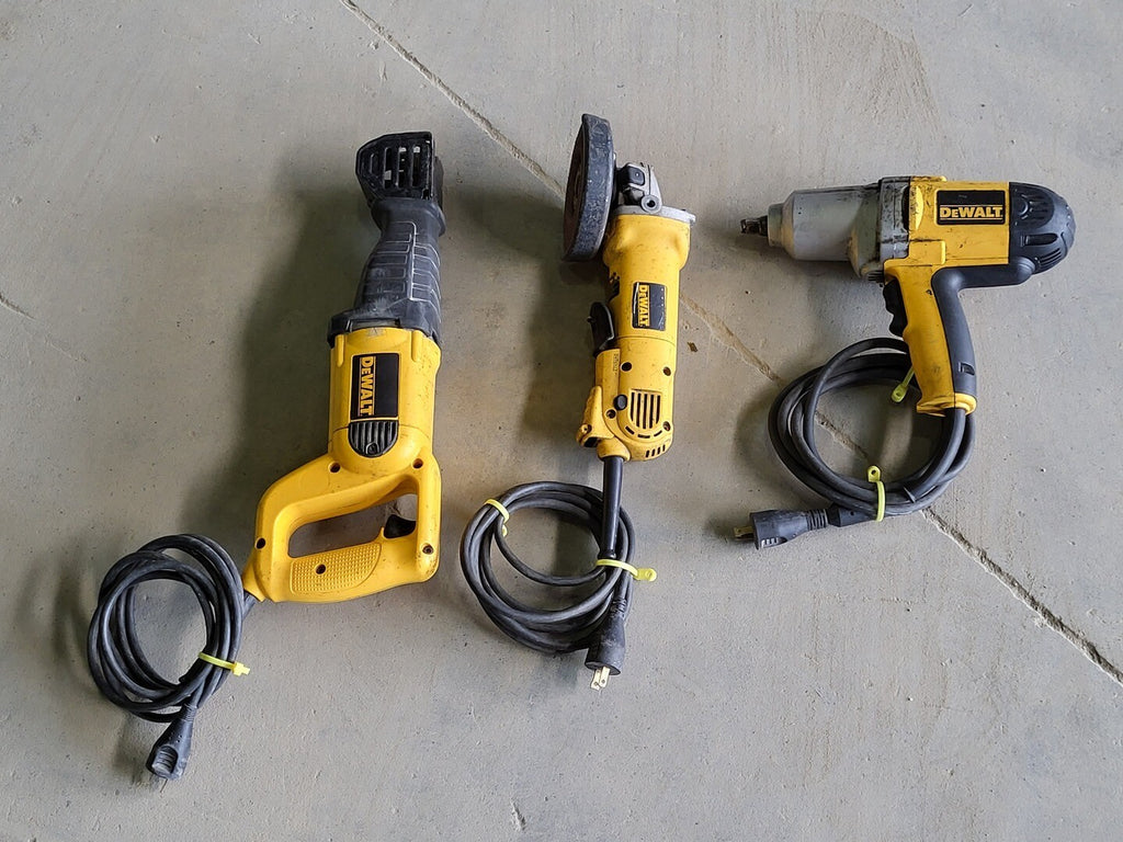 DEWALT Impact Wrench DW293,  Angle Grinder D28402, Reciprocating Saw DW304P