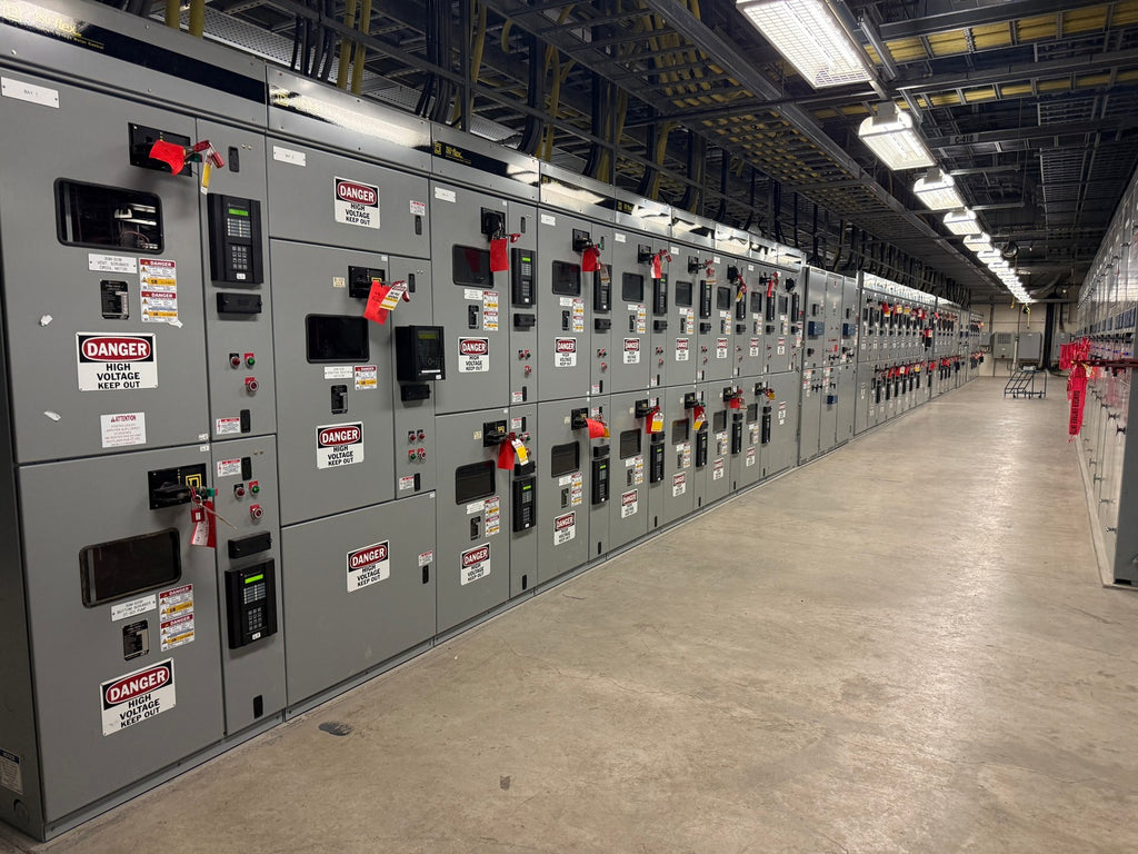 SQUARE D 5 kV Iso-Flex Model 4 Switchgear Lineup w/ Main Tie Breaker