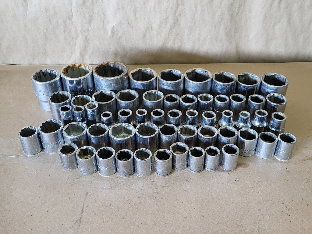 Assorted Socket Set, 3-/8" to 1-1/2", 10-24 mm, 58 pc