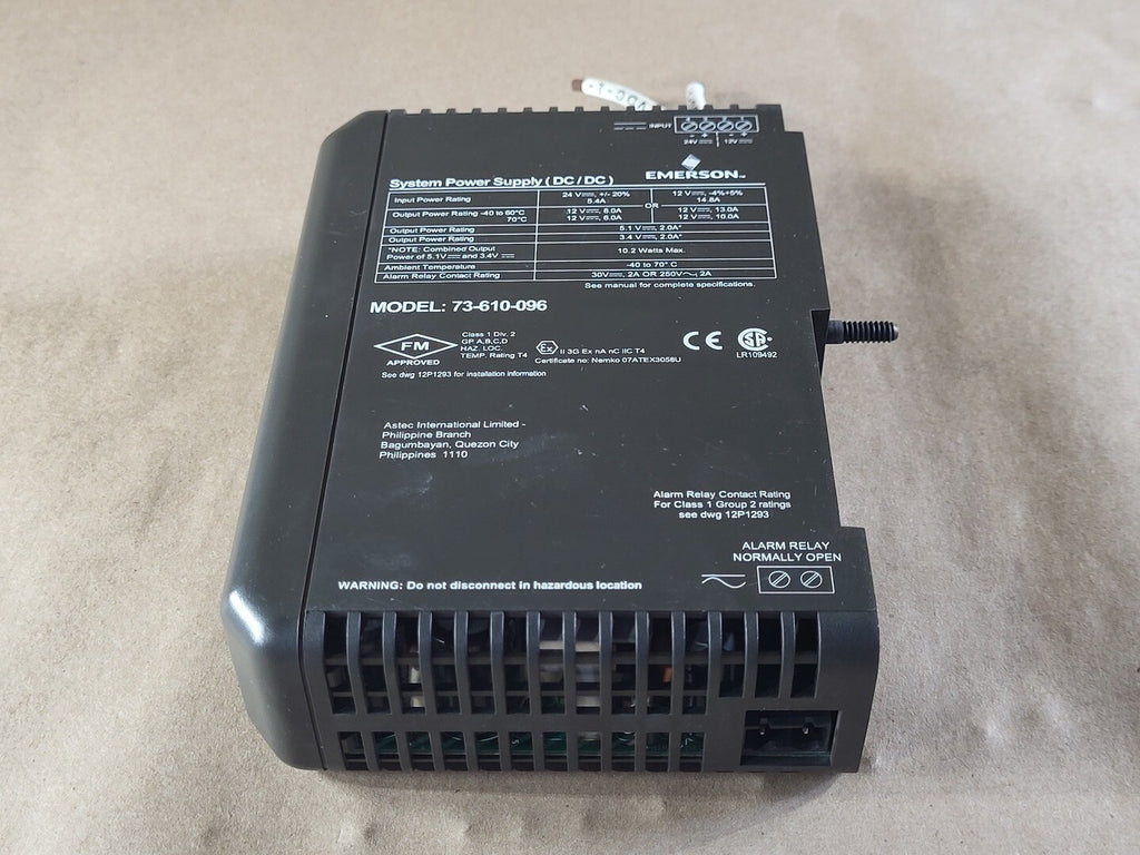 EMERSON System Power Supply 73-610-096, KJ1501X1-BC3, 12P3935X022