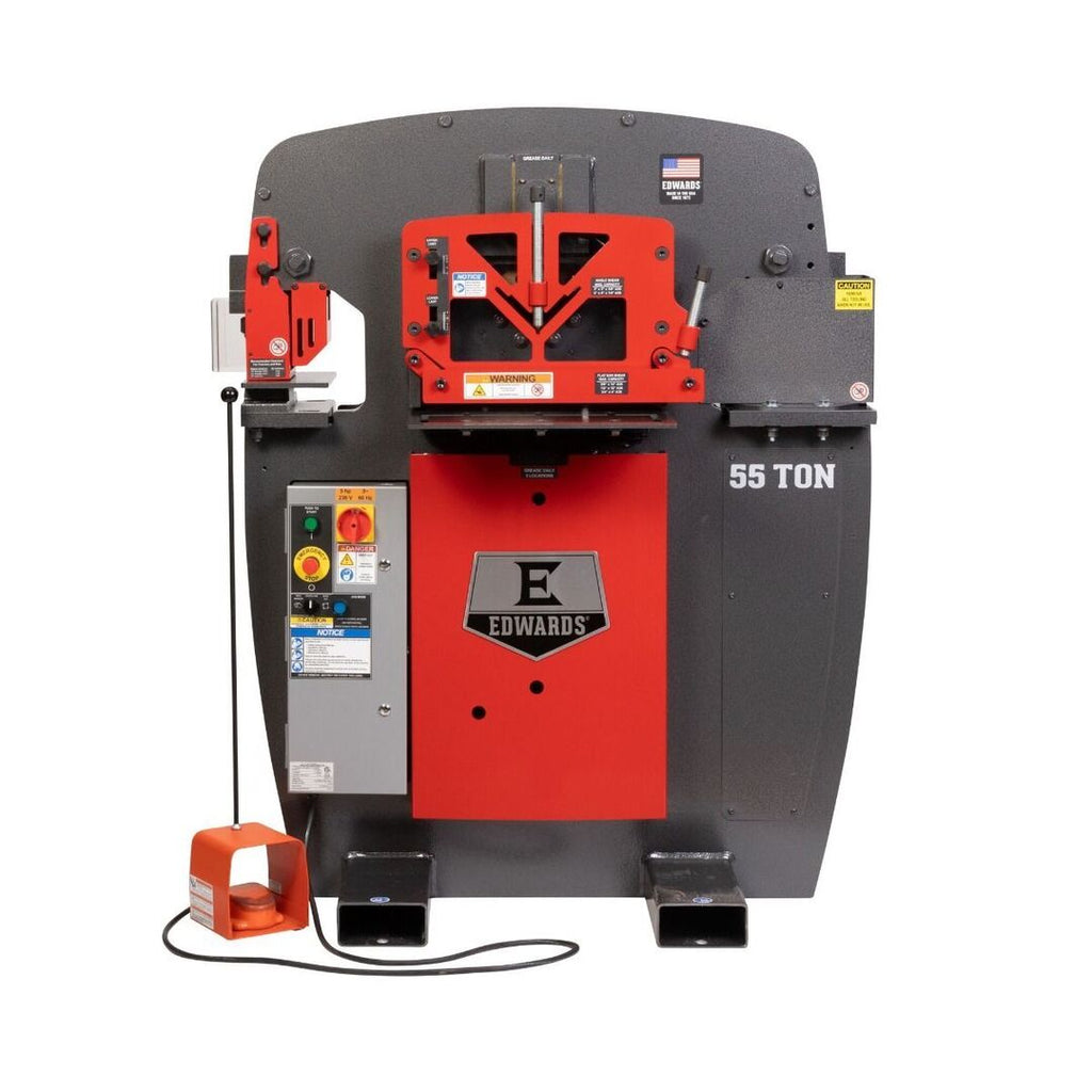 EDWARDS 55 ton Ironworker 3 Phase, 230 Volt w/ 10" Brake