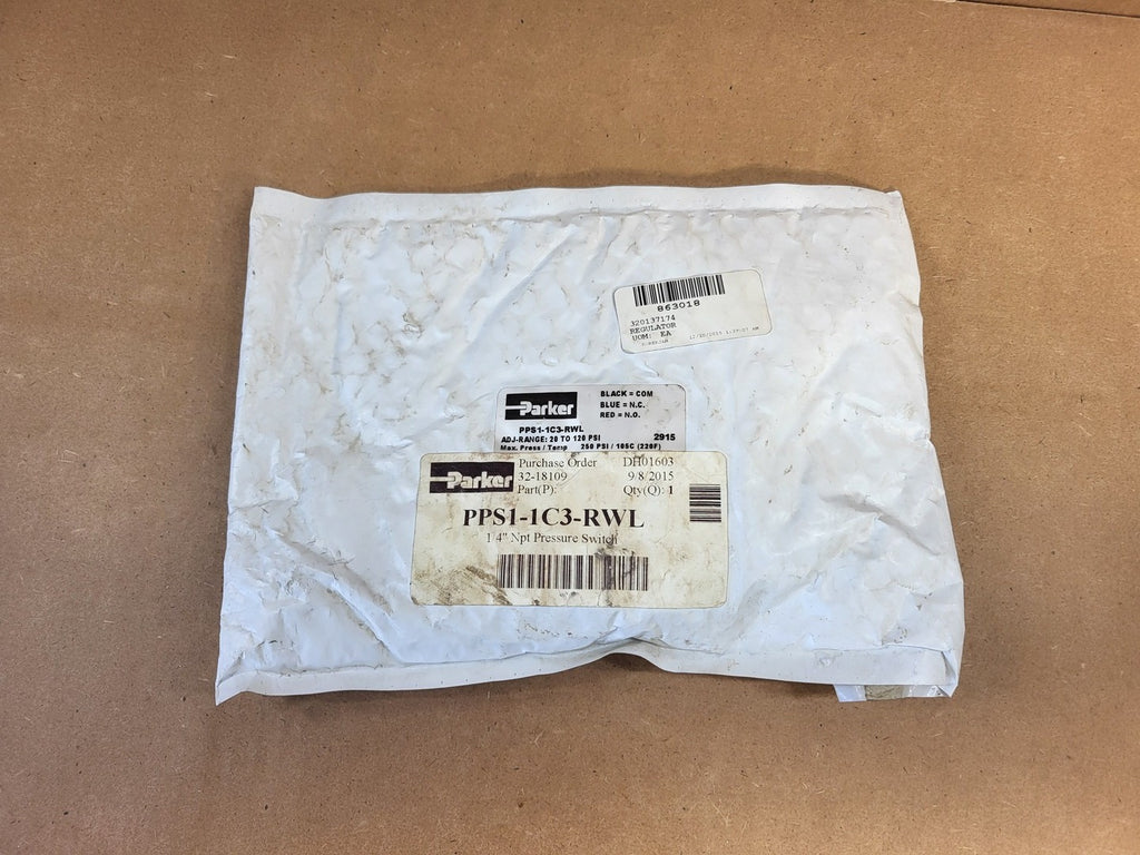 PARKER 1/4" NPT Pressure Switch PPS1-1C3-RWL
