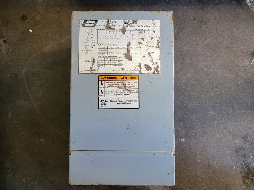 BEAVER 3 kVA Transformer 347 pri. volts, 120/240 sec. volts SEJ3NG8A