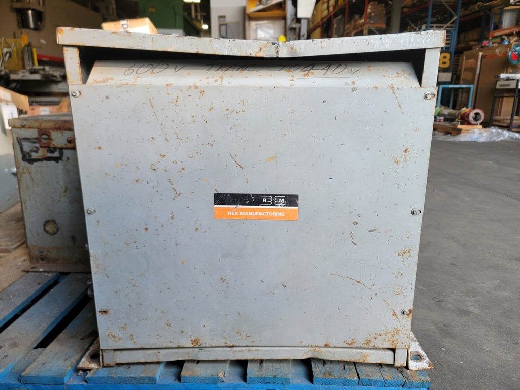 REX MANUFACTURING 225 kVA Transformer 600Y Pri. Volts, 450Y Sec. Volts RC225JX/E3R