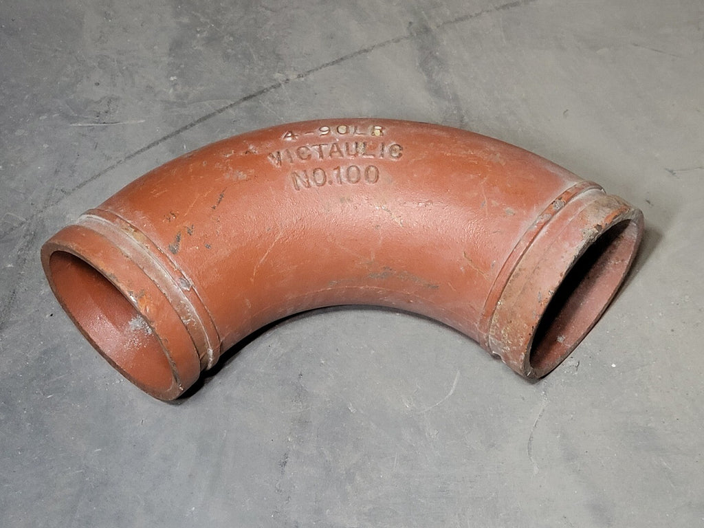 VICTAULIC 4" 90 Deg Long Radius Elbow 4-90LR, No. 100