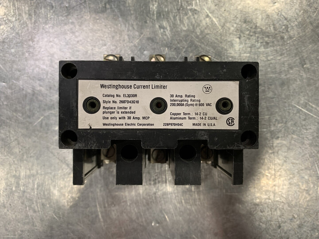 WESTINGHOUSE 30 Amp, 3 Pole, 600 Volts Current Limiter EL3030R