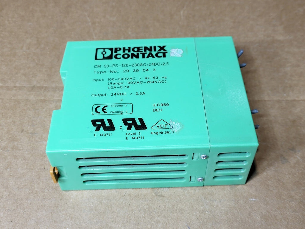 PHOENIX CONTACT Power Supply CM 50-PS-120-230AC/24DC/2.5 2939043