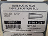 UCAN 3/16" Blue Plastic Wall Plug UBP 810 (Lot of 2)
