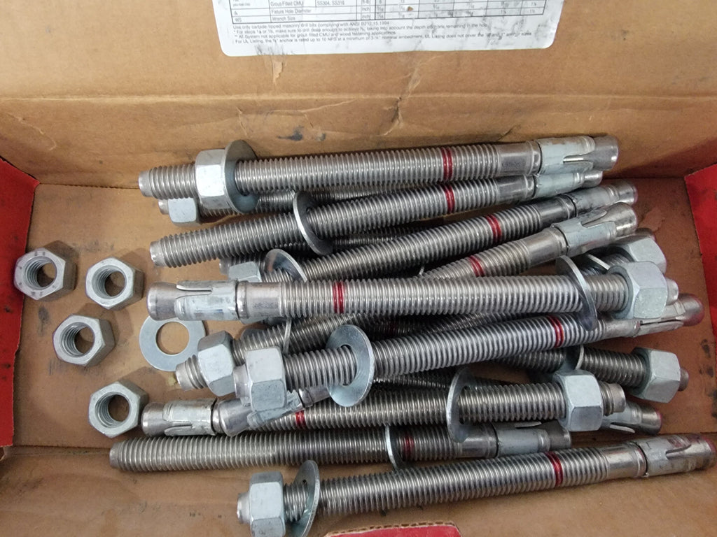 HILTI Kwik Bolt TZ2 Wedge Anchor 5/8"x8-1/2" KB-TZ2, 2210275 (Box of 15)