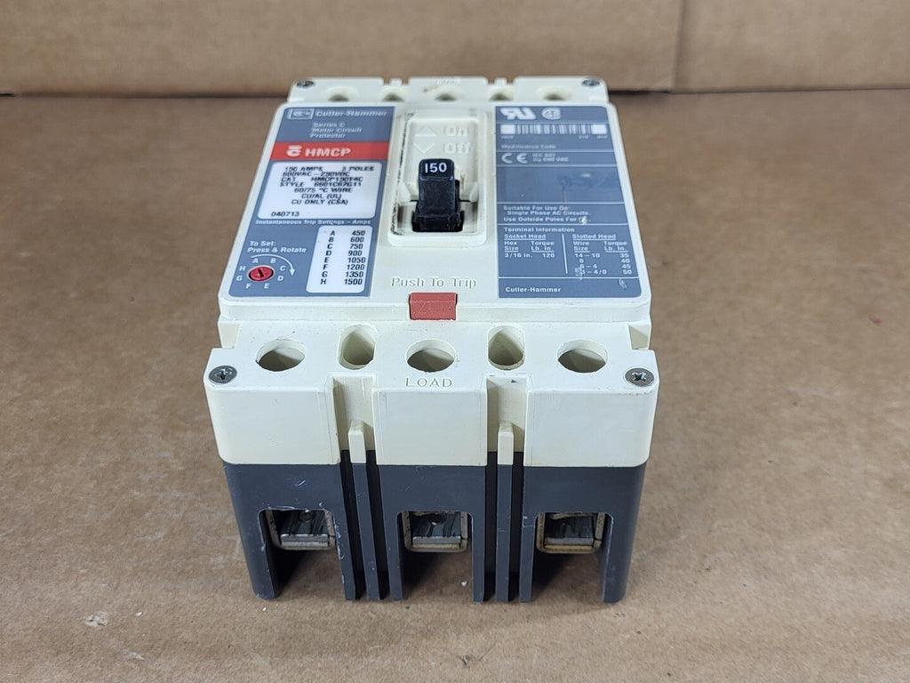 CUTLER-HAMMER 150Amp, 600VAC, Circuit Breaker HMCP150T4C