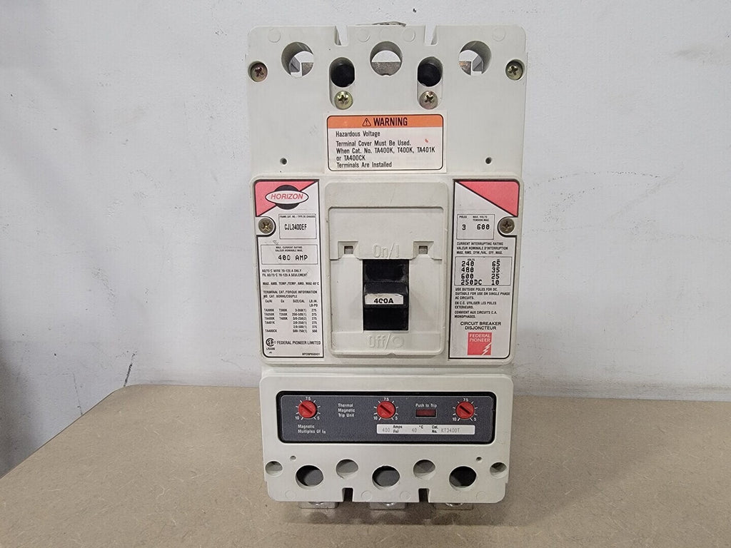 FEDERAL PIONEER 400 Amp, 3 Pole, 600 Volts Circuit Breaker CJL3400EF