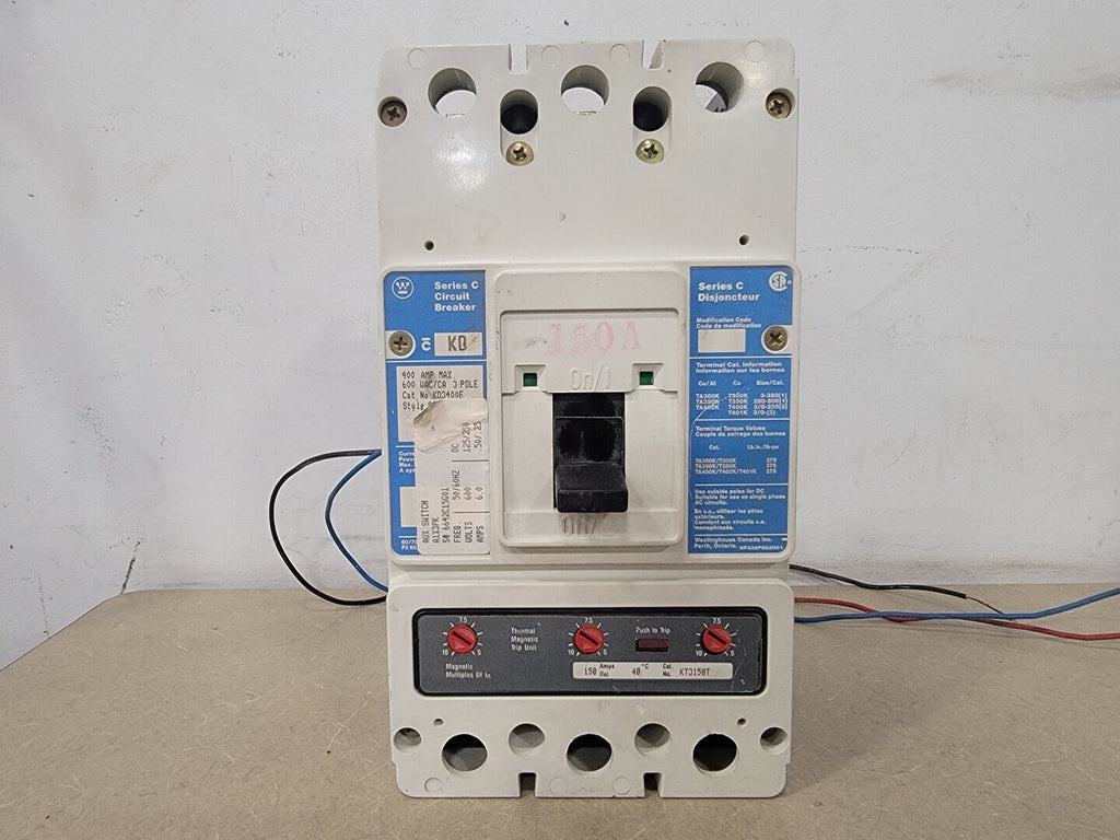 WESTINGHOUSE 400 Amp, 3 Pole, 600 Volts Circuit Breaker KD3400F