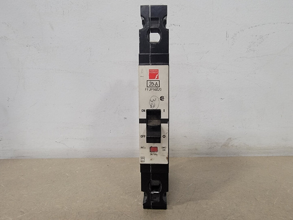 FEDERAL PIONEER 20 Amp, 1 Pole, 347 Volts Circuit Breaker FFJP16020