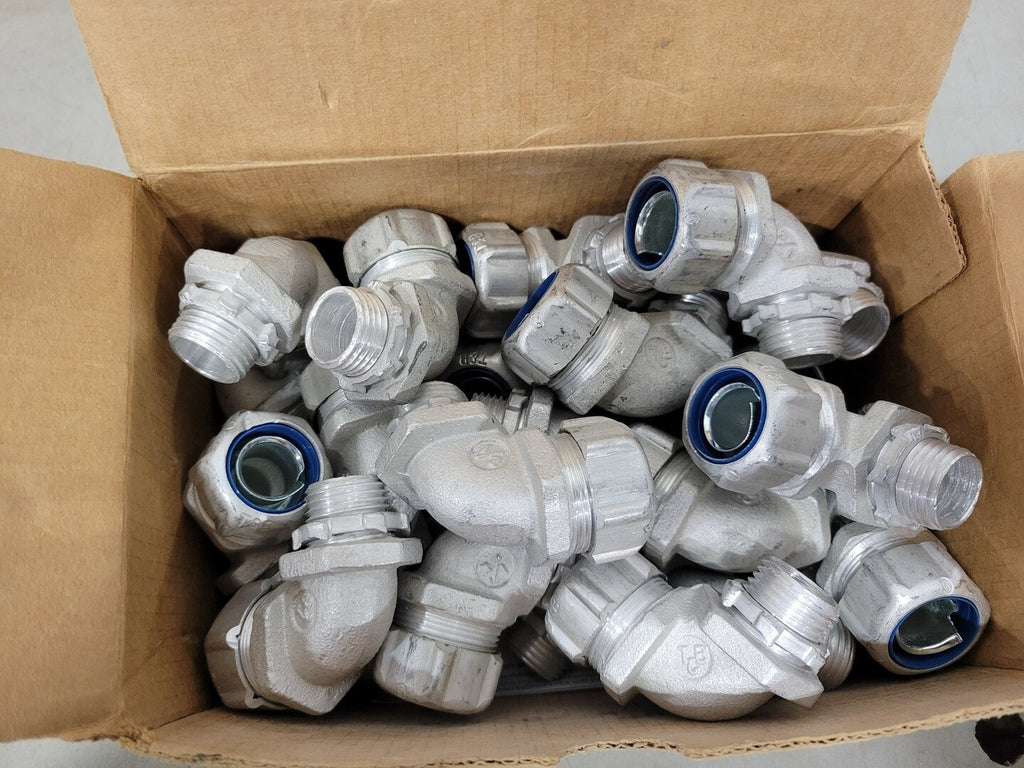 THOMAS & BETTS 1/2", 90 Deg. Liquidtight Conduit Connector 5252AL (Box of 25)