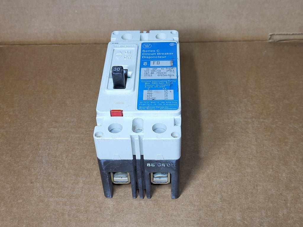 WESTINGHOUSE 30 Amp, 2 Pole, 600 Volts Circuit Breaker FD2030