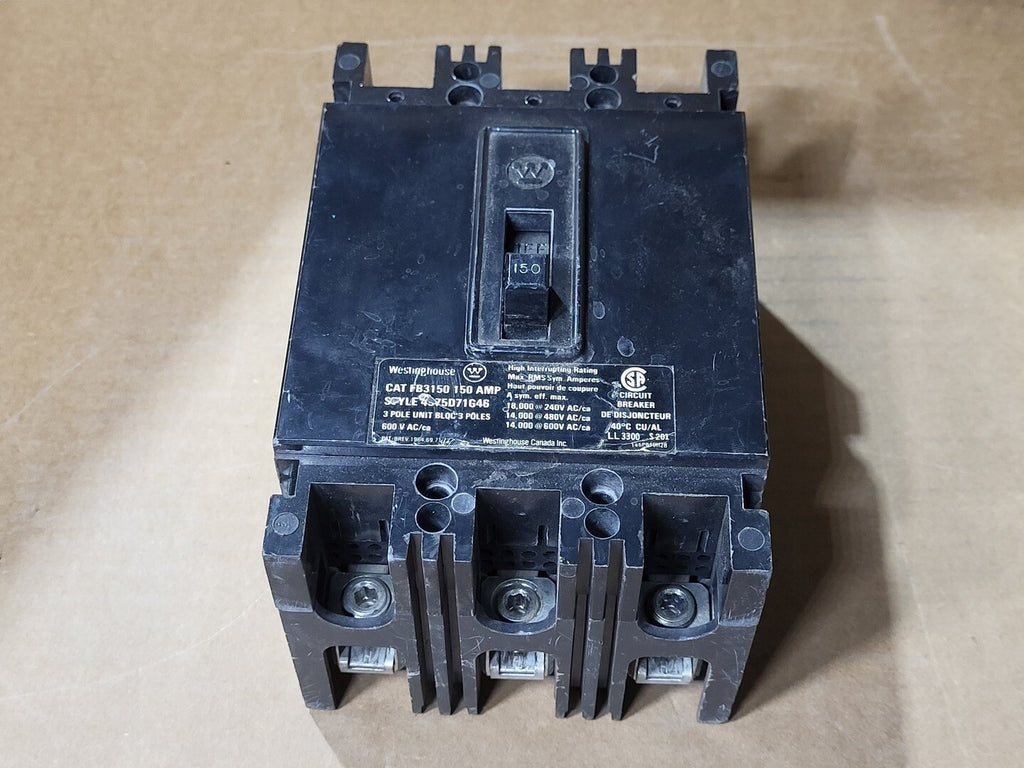WESTINGHOUSE 150 Amp, 3 Pole, 600 Volt Circuit Breaker FB3150
