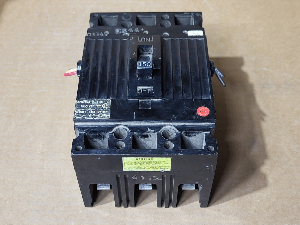 GENERAL ELECTRIC 150 Amp, 3 Pole, 600 Volt Circuit Breaker TED136Y150