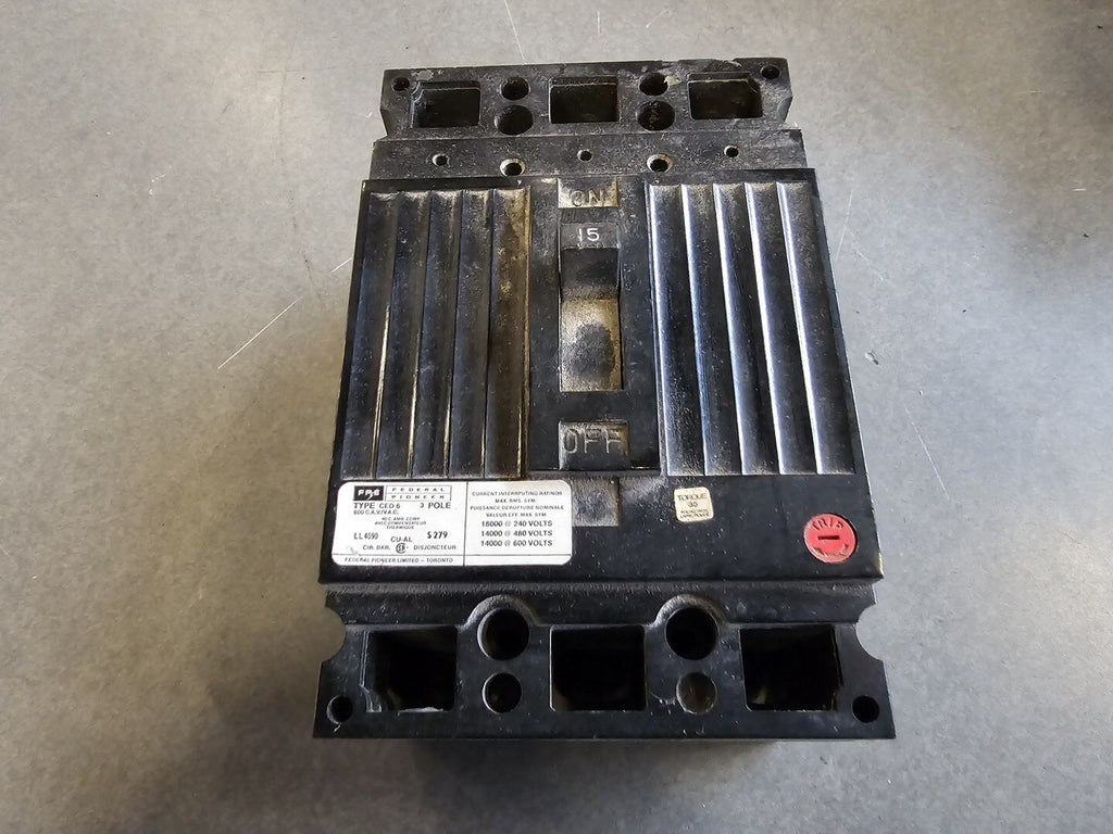 FEDERAL PIONEER 15 Amp 600 Volts 3 Pole Circuit Breaker CED136015