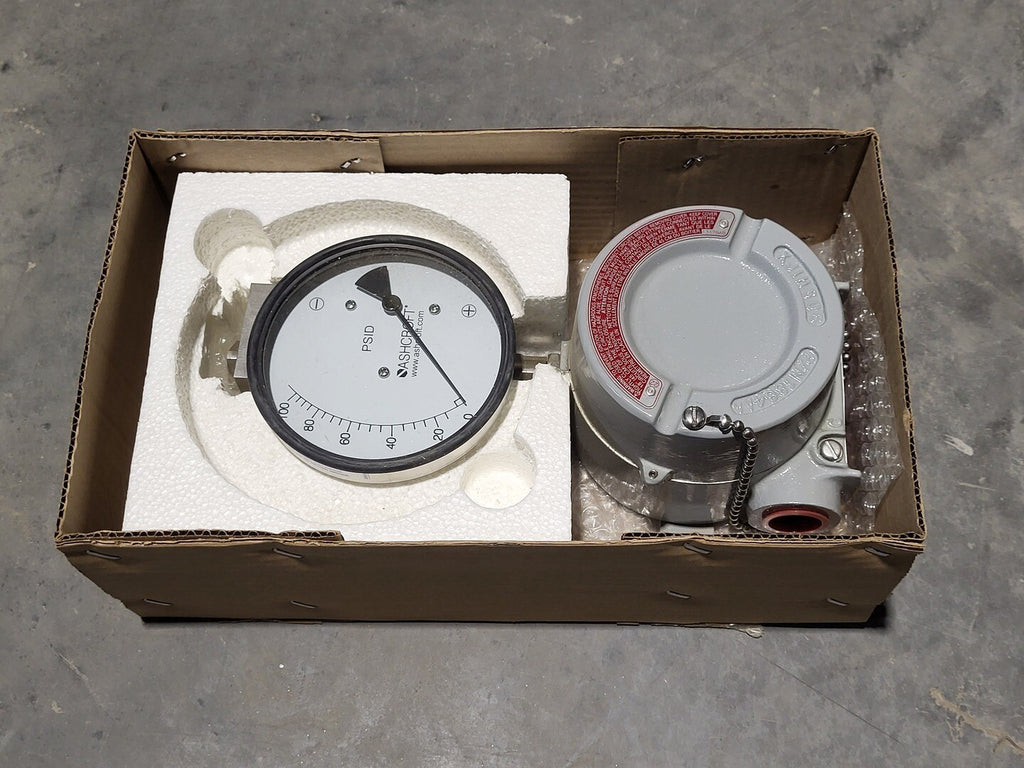 ASHCROFT 100 PSI Pressure Gauge 45-1131SD-25L-XEKV6-100PSI w/ Junction Box