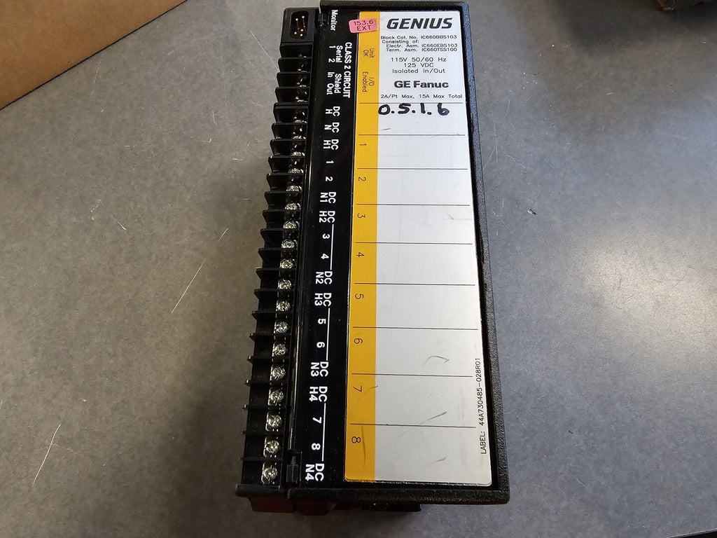 GE FANUC Isolated Genius 8-point Discrete I/O Block IC660BBS103