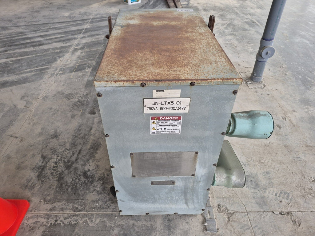 DELTA EVI 75 kVA Transformer Pri 600 volts, Sec 600Y/346 vols, CETC0075-S001535