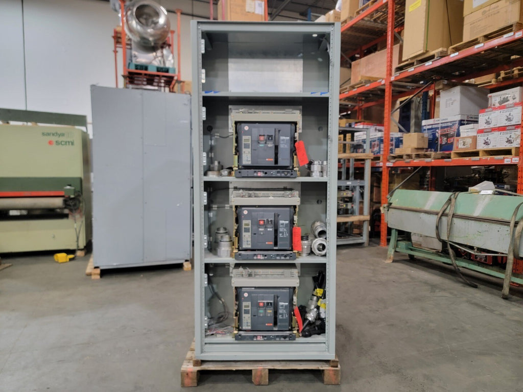 SCHNEIDER ELECTRIC Masterpact Low-Voltage Switchgear Section w/ 3 x NW12H1 Air Circuit Breakers - Metal-Enclosed - NEMA 1 - 600V