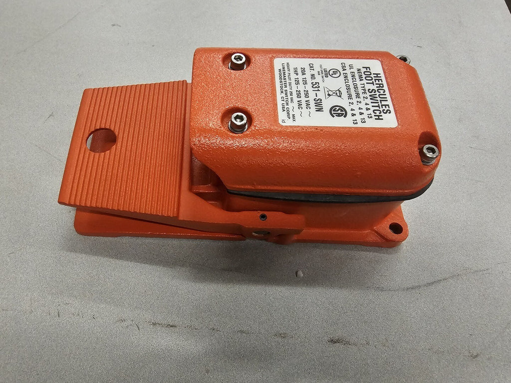 HERCULESE Foot Switch 531-SWN, 20A, 1hp, 125-250V