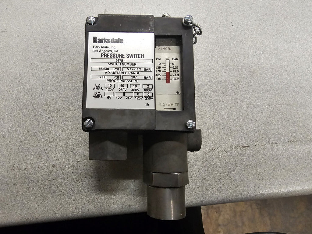 BARKSDALE Pressure Switch 9675-1, 75-540 psi