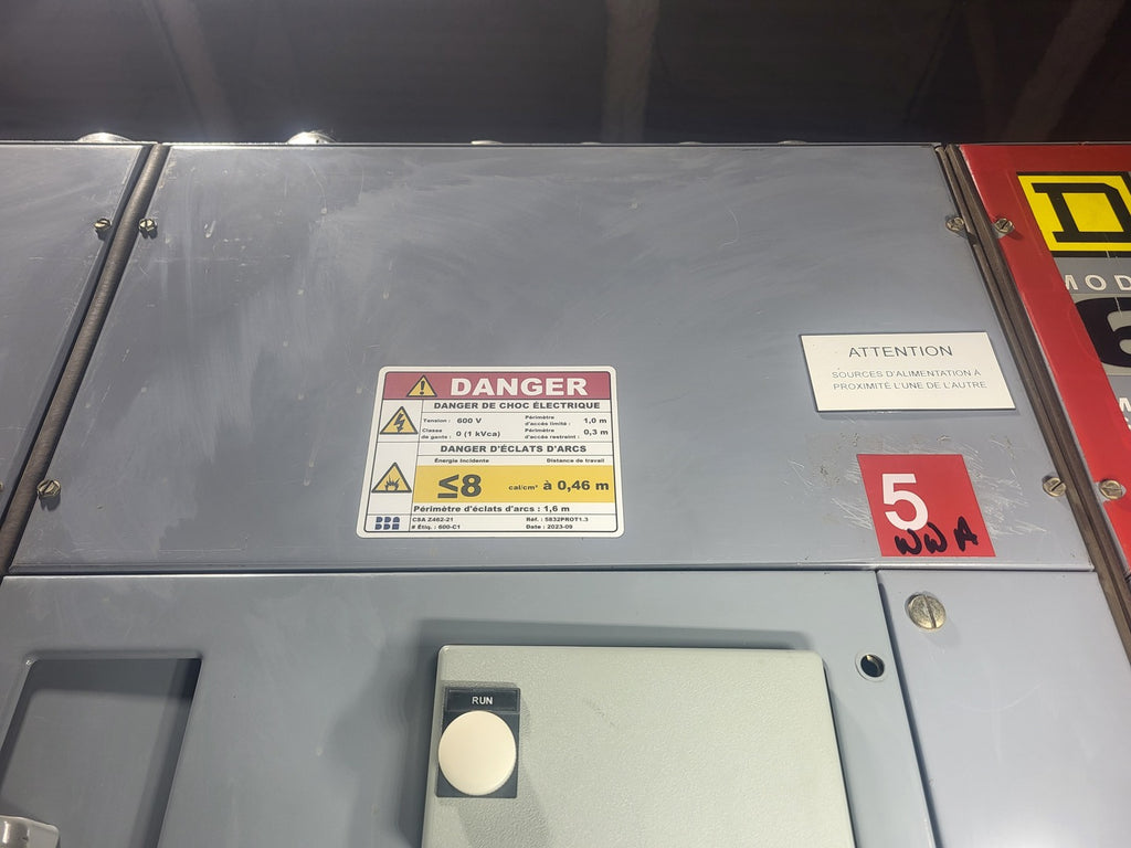 SQUARE D Model 6 Motor Control Center MCC Section, 600V, 3PH, 1200A Bus