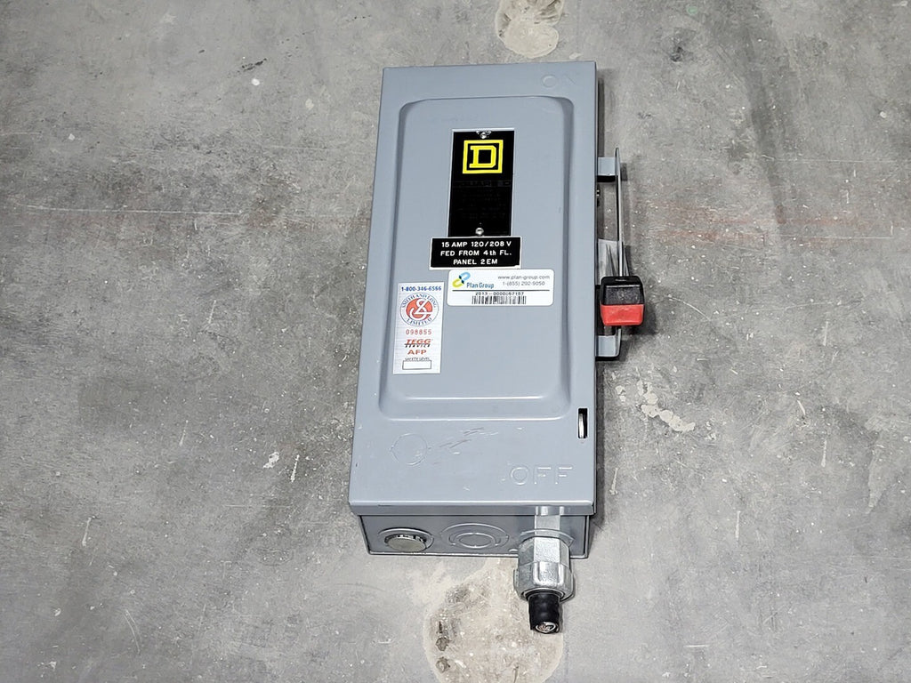 SQUARE D 30 Amp, 3 Pole, 240 Volts Non-Fused Disconnect Switch CH221N