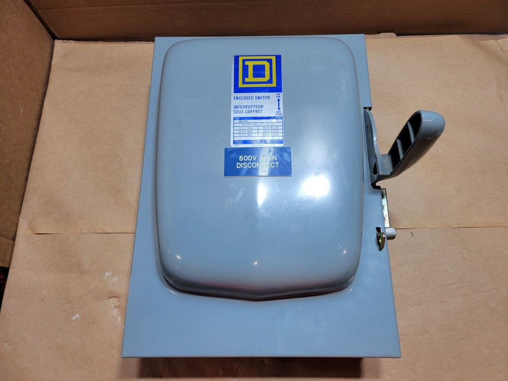 SQUARE D 100 Amp 600V 3-Phase Heavy Duty Safety Switch Disconnect A81343