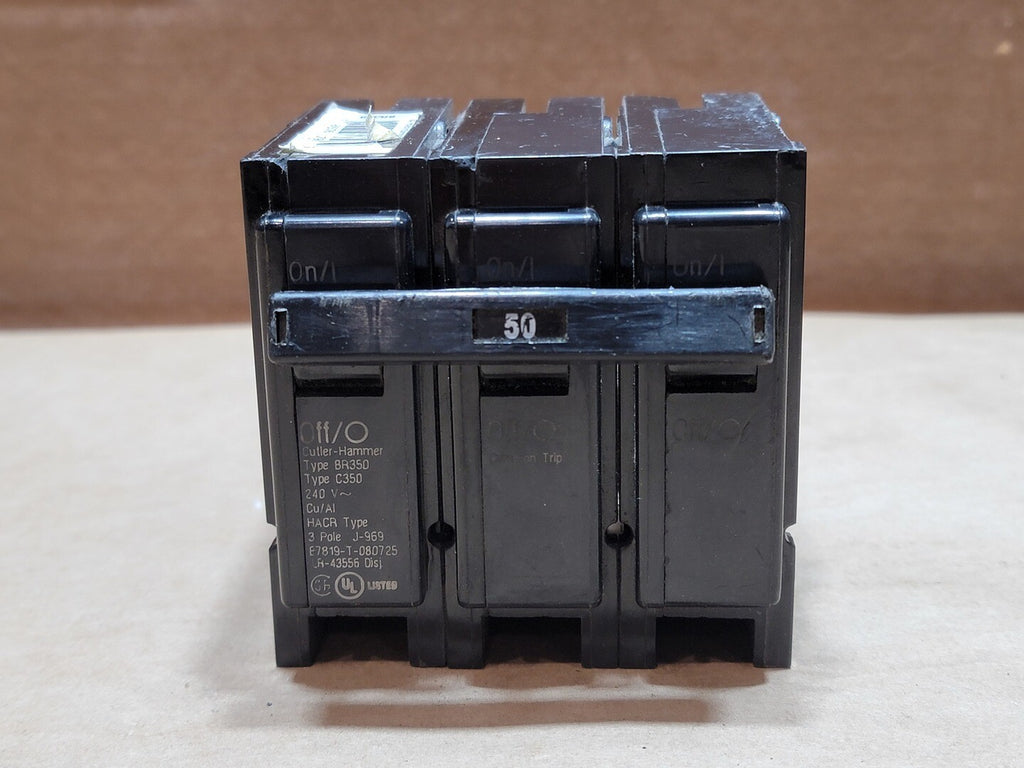 CUTLER-HAMMER 50 Amp, 3 Pole, 240 Volt Circuit Breaker BR350