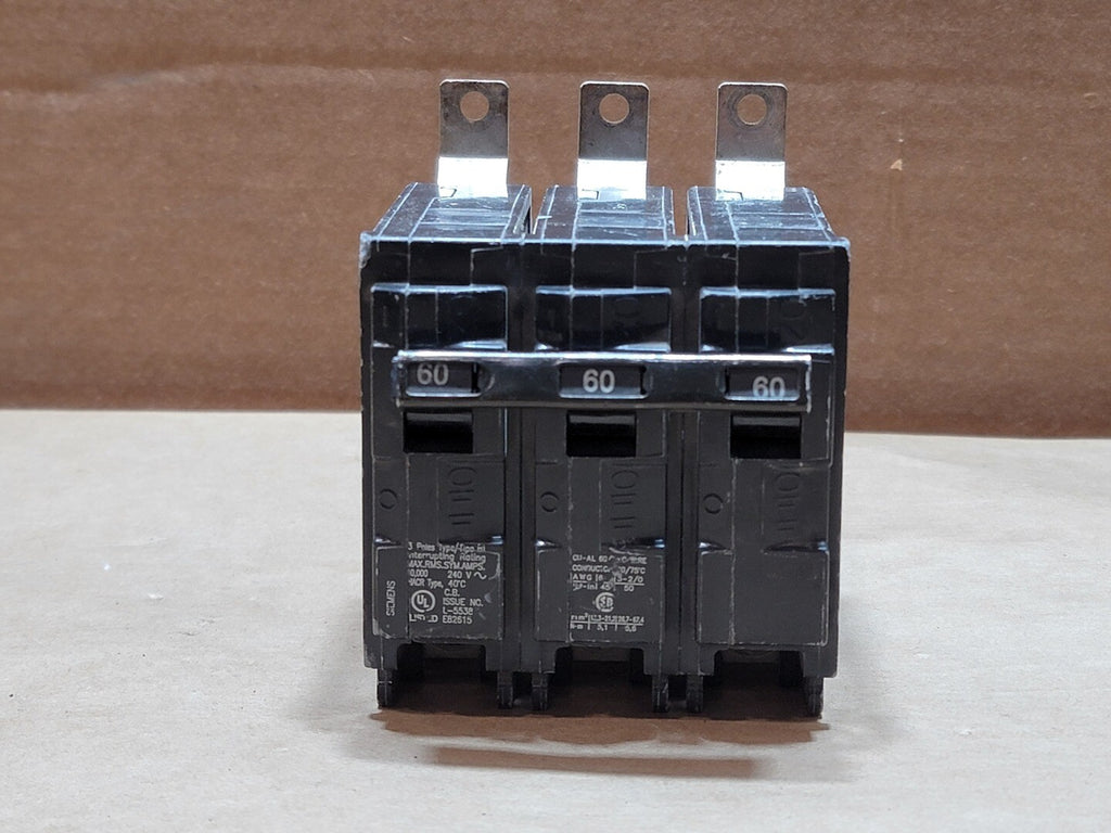 SIEMENS 60 Amp, 3 Pole, 240 Volt Circuit Breaker B360