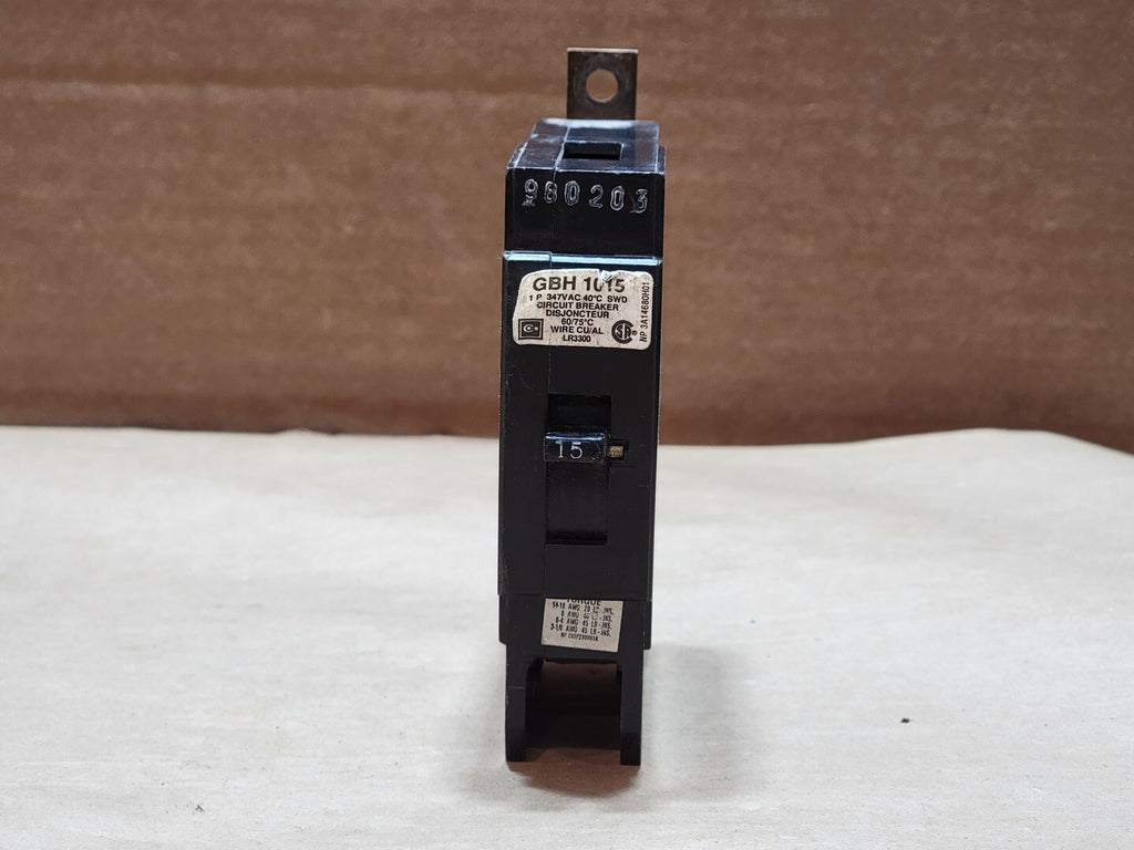 CUTLER-HAMMER 15 Amp, 1 Pole, 347 Volt Circuit Breaker GBH1015