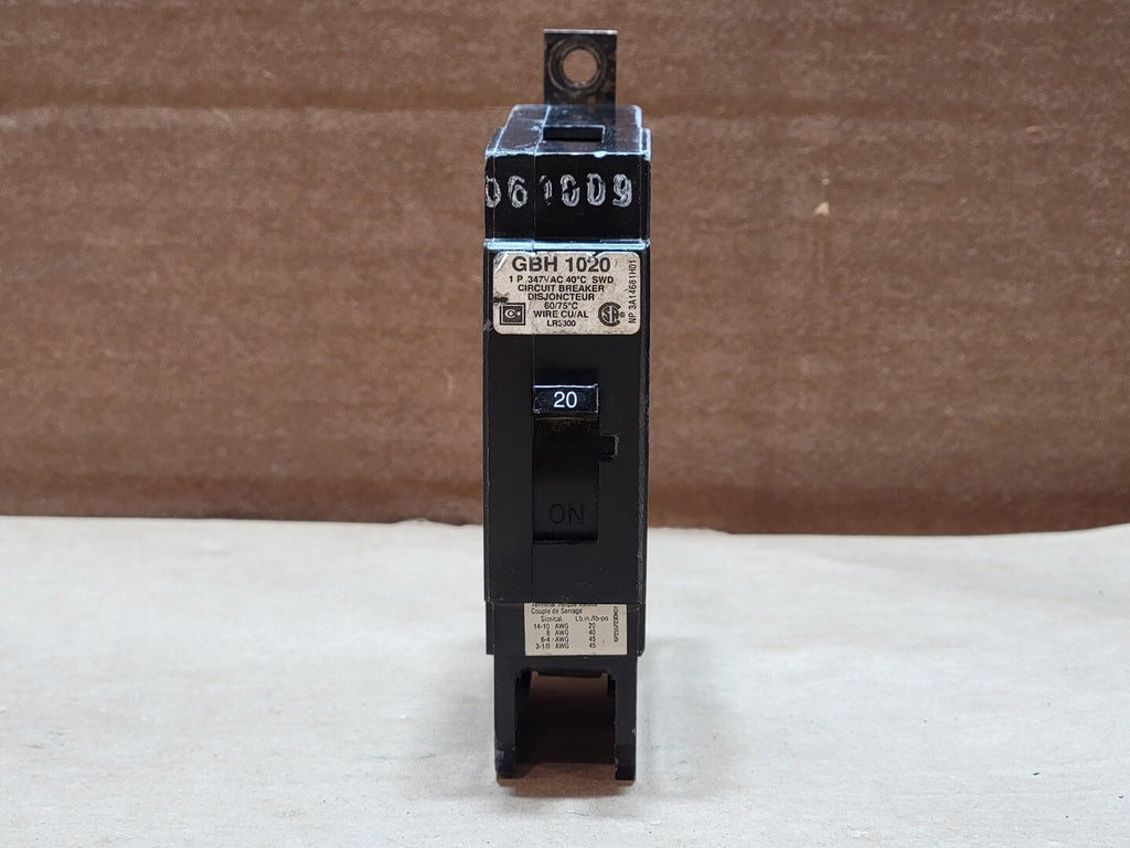 CUTLER-HAMMER 20 Amp, 1 Pole, 347 Volt Circuit Breaker GBH1020
