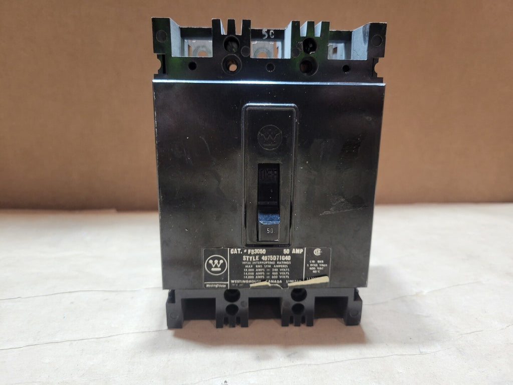 WESTINGHOUSE 50 Amp, 3 Pole, 600 Volts Circuit Breaker FB3050