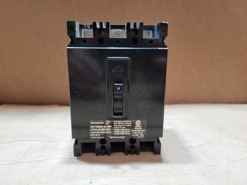 WESTINGHOUSE 30 Amp, 3 Pole, 600 Volts Circuit Breaker FB3030