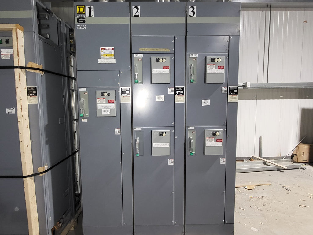 SQUARE D Model 6 Motor Control Center MCC Section, 600V, 3PH, 1200A Bus