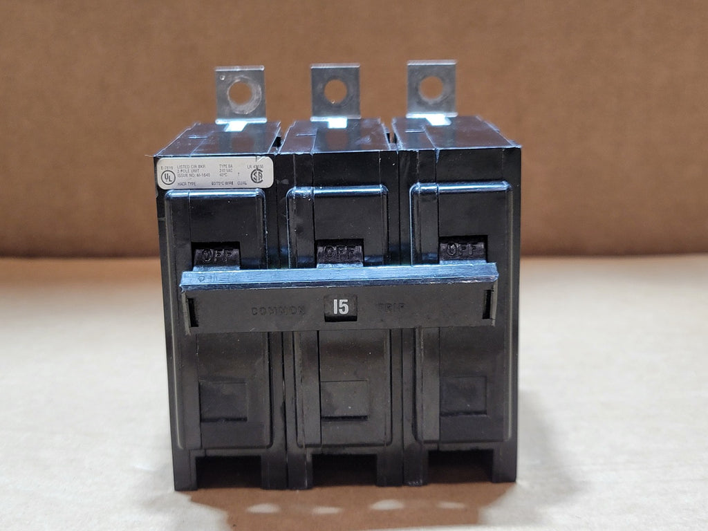 EATON CUTLER-HAMMER 15 A 3-Pole 240 VAC Circuit Breaker BAB3015H