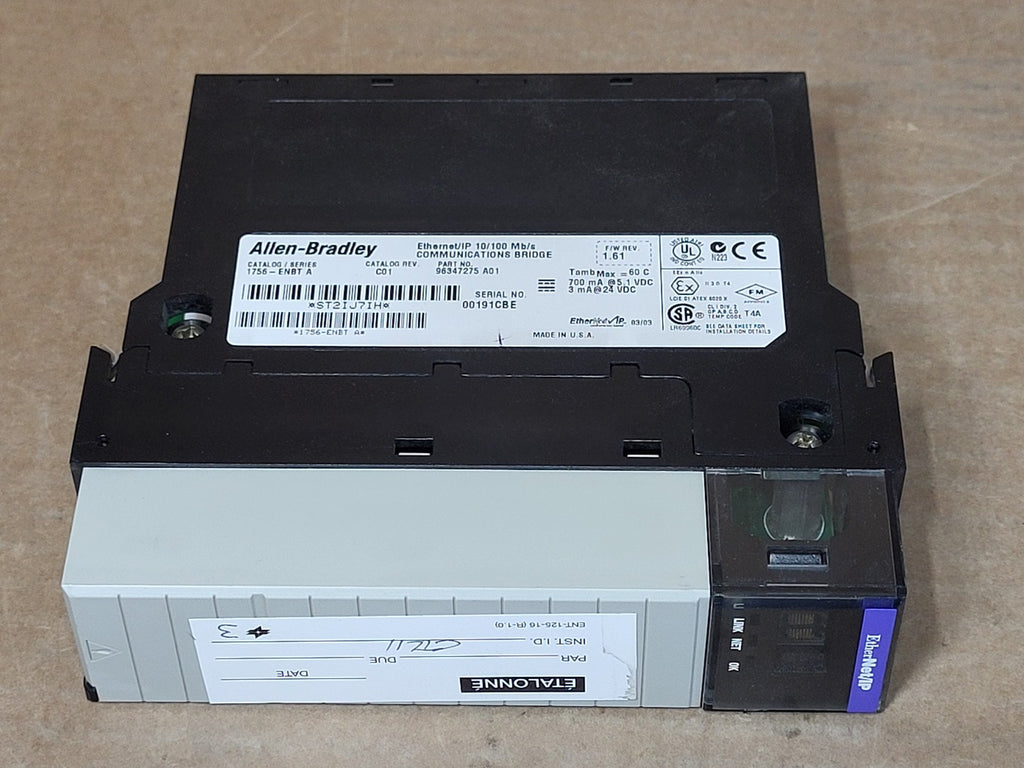 ALLEN-BRADLEY ControlLogix 10/100Mbps Ethernet/IP Bridge Module 1756-ENBT/A