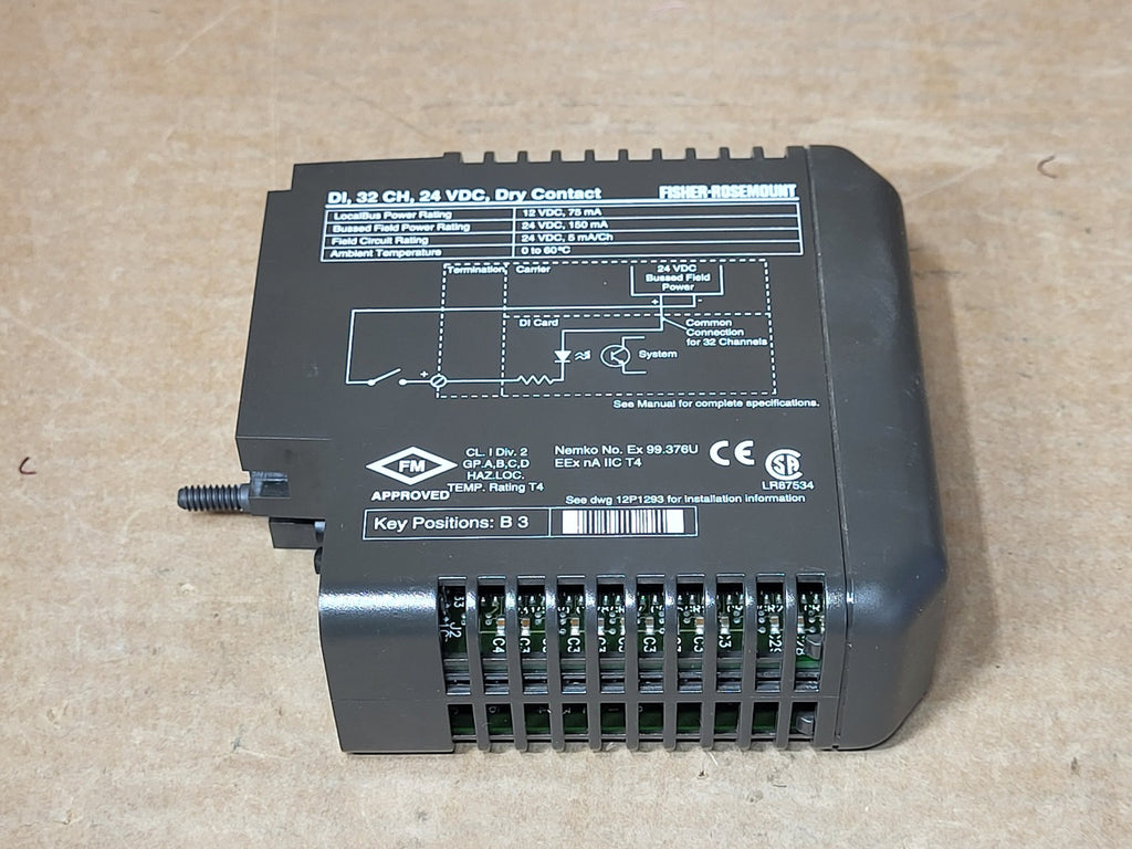FISHER-ROSEMOUNT Discrete Input Module KJ3001X1-CA1, 32CH, 24VDC