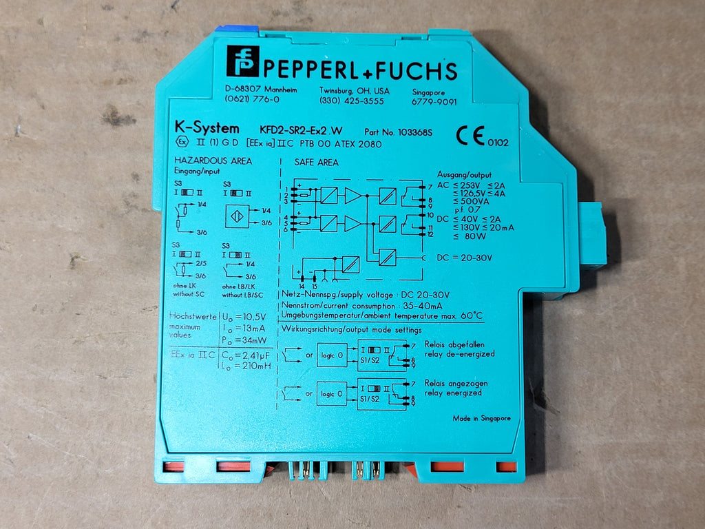 PEPPERL+FUCHS 24 VDC Switch Amplifier KFD2-SR2-Ex2.W