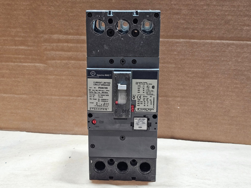 GENERAL ELECTRIC 250 Amp, 3 Pole, 600 Volt Circuit Breaker SFHA36AT0250