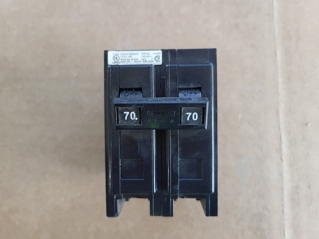 CUTLER-HAMMER 70 Amp, 2 Pole, 120/240 Volt Circuit Breaker Type BA